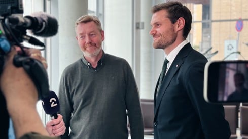 F.v: Leder i Norges Bondelag Bjørn Gimming og landbruks- og matminister Nils Kristen Sandtrøen. Foto: Landbruks- og matdepartementet Leder i Norges Bondelag Bjørn Gimming og landbruks- og matminister Nils Kristen Sandtrøen.